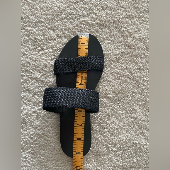 Frye Black Leather Woven Slides Size 5 - Picture 5 of 6